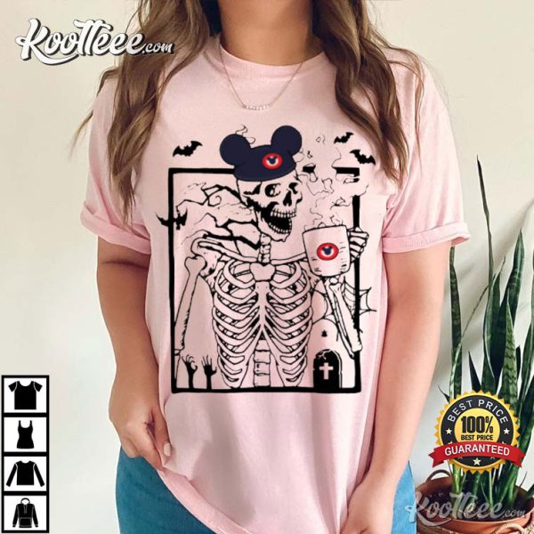 Mickey Skeleton Coffee Stay Spooky T-Shirt