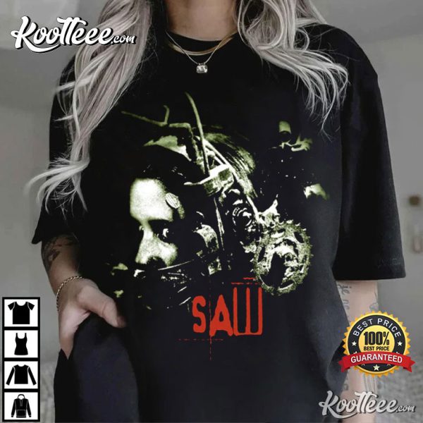 Saw Reverse Bear Trap Horror Movie T-Shirt