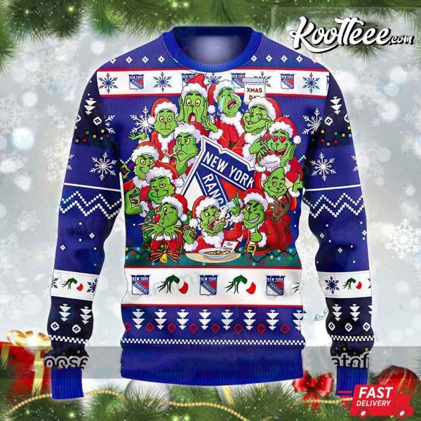 NY Rangers Grinch Ugly Sweater