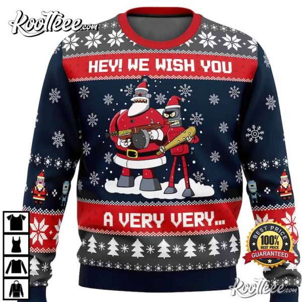 Hey We Wish You A Futurama Ugly Christmas Sweater