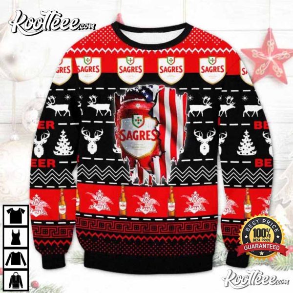 Sagres Beer Ugly Christmas Sweater