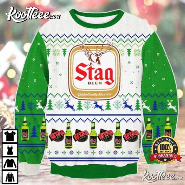 Stag Beer Ugly Christmas Sweater