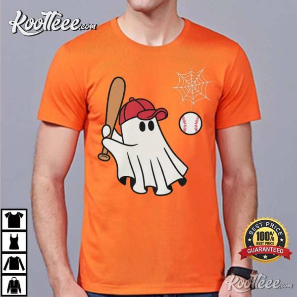 Spooky Baseball Player Halloween Custom Name T-Shirt