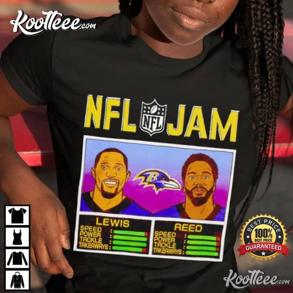Baltimore Ravens NFL Jam Ray Lewis Ed Reed T-Shirt