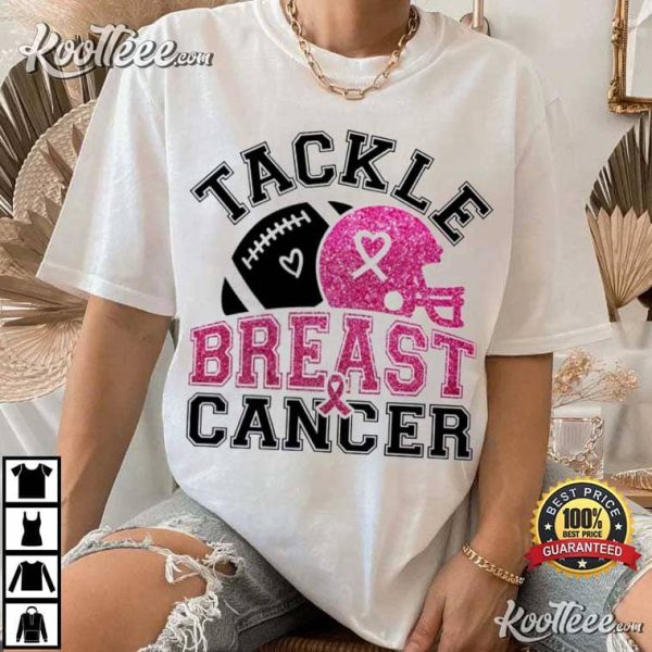 Tackle Breast Cancer Football Breast Cancer Awareness T-Shirt