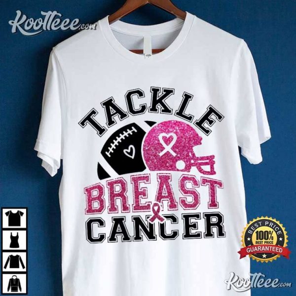 Tackle Breast Cancer Football Breast Cancer Awareness T-Shirt