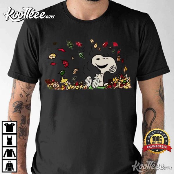 Fall Snoopy Autumn Leaves T-Shirt