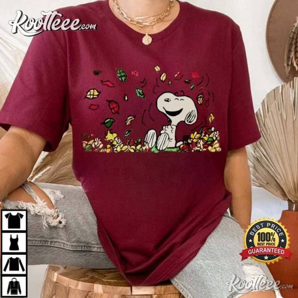 Fall Snoopy Autumn Leaves T-Shirt