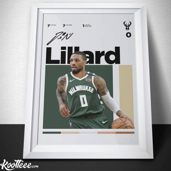 Damian Lillard Milwaukee Bucks Poster