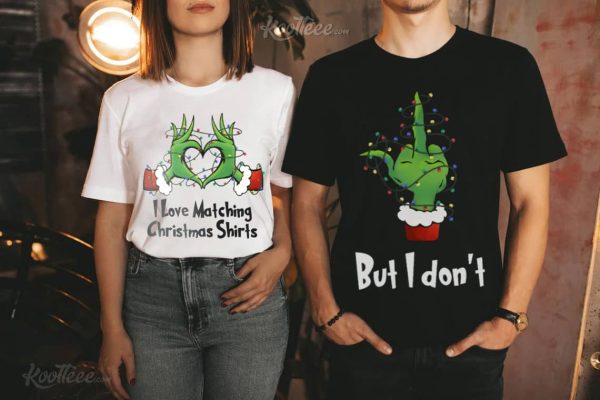 I Love Matching Christmas Shirts Grinch Couples Shirts
