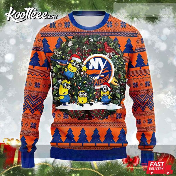 Minions New York Islanders Ugly Christmas Sweater