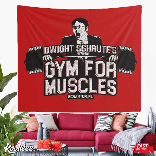 Dwight Schrute Gym For Muscles Wall Tapestry