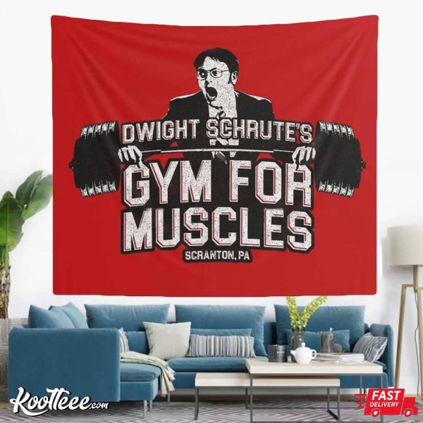 Dwight Schrute Gym For Muscles Wall Tapestry