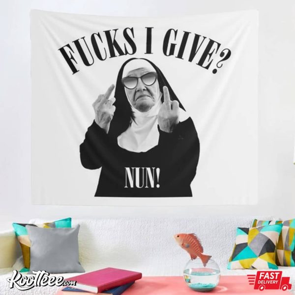 Nun Meme Fucks I Give Nun Wall Tapestry
