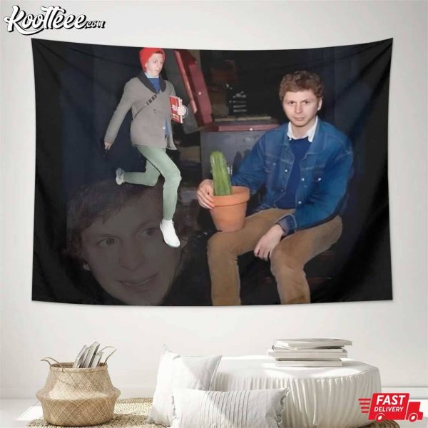 Michael Cera Michael And Cactus Wall Tapestry