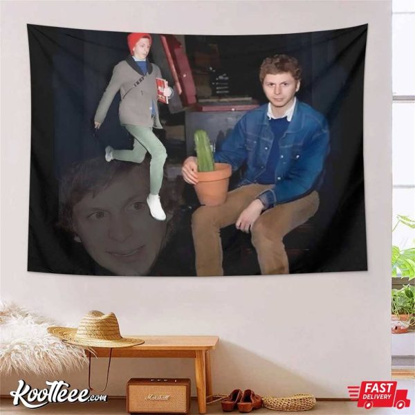 Michael Cera Michael And Cactus Wall Tapestry