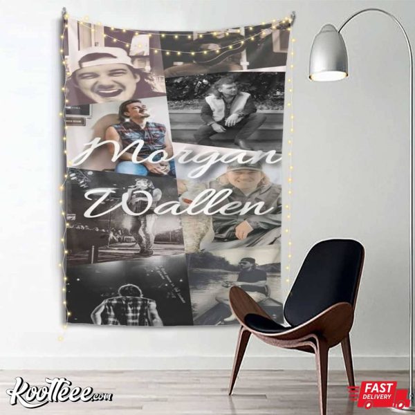 Morgan Wallen Photo Collage Tour Wall Tapestry