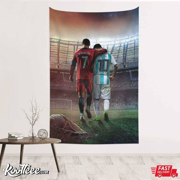 Cristiano Ronaldo Lional Messi Wall Tapestry
