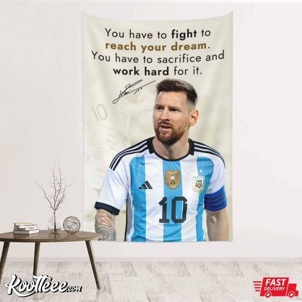 Lionel Messi Quote Wall Tapestry