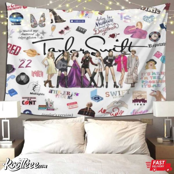 Swiftie Doodle Art Gift Wall Tapestry