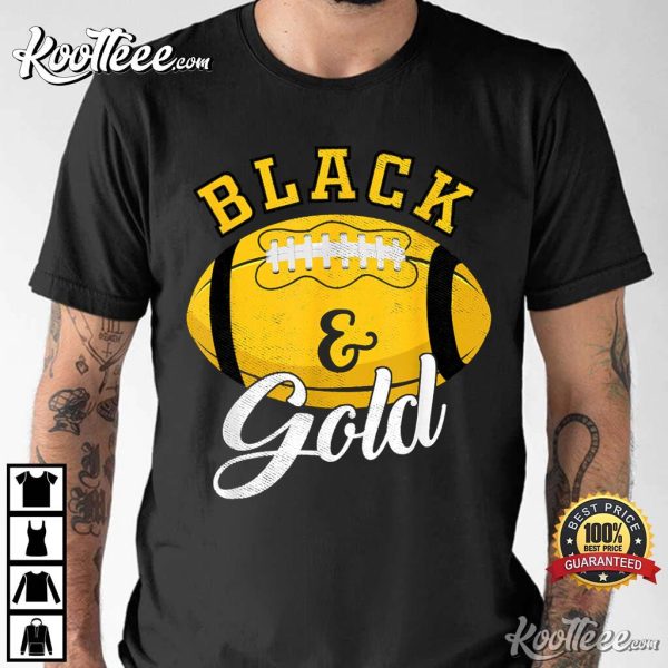 Football Game Day Black And Gold T-Shirt