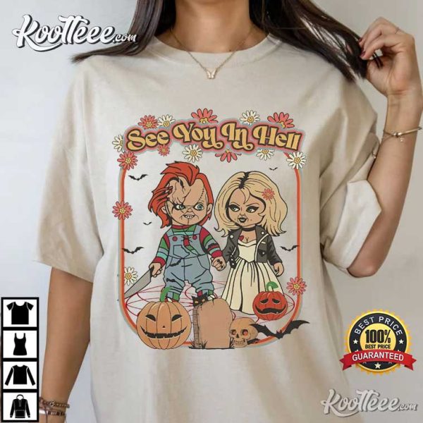 Chucky And Tiffany See You In Hell Halloween T-Shirt