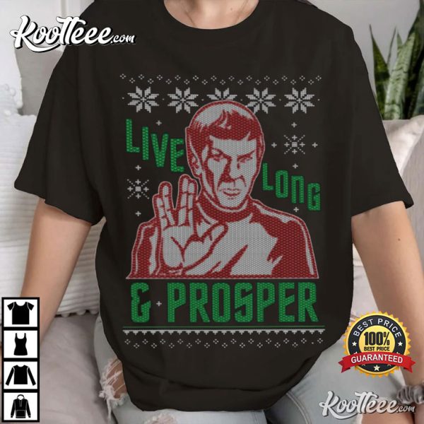 Star Trek Spock Live Long And Prosper Christmas T-Shirt