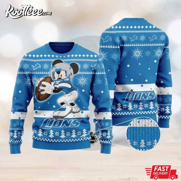Detroit Lions Mickey Mouse Ugly Sweater