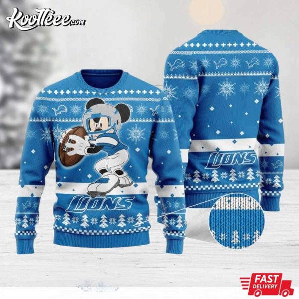Detroit Lions Mickey Mouse Ugly Sweater
