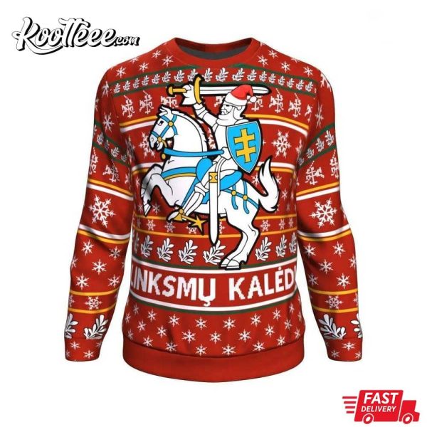 Lithuania Linksmu Kaledu Christmas Ugly Sweater