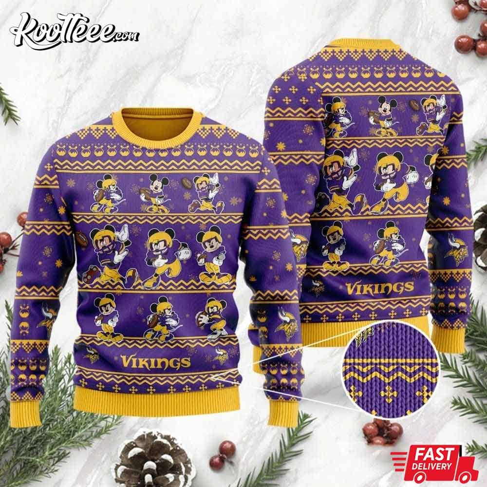 Minnesota Vikings NFL Football Custom Name Ugly Christmas Sweater