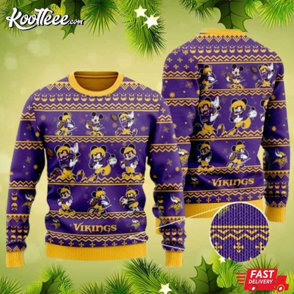 Minnesota Vikings Mickey Mouse Ugly Sweater