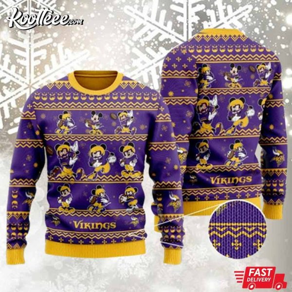 Minnesota Vikings Mickey Mouse Ugly Sweater