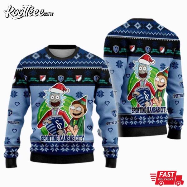 Sporting Kansas City Rick And Morty MLS Ugly Sweater