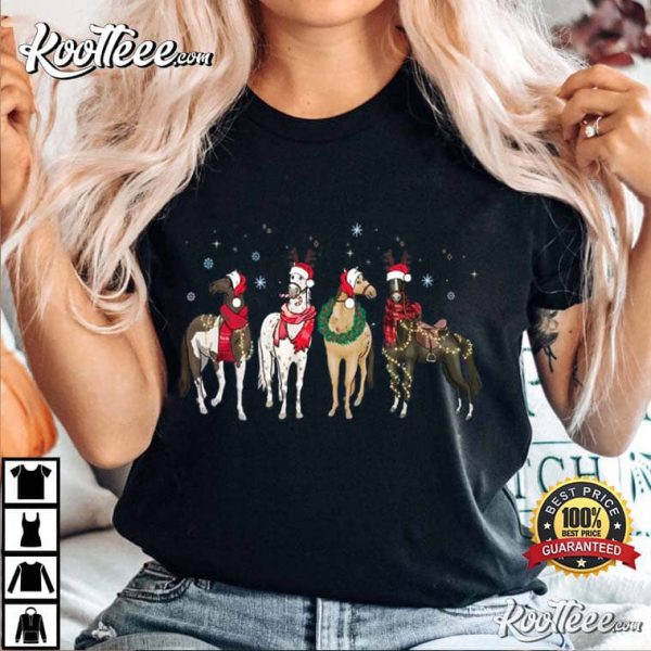 Horse Lover Christmas Horse Cowboy T-Shirt