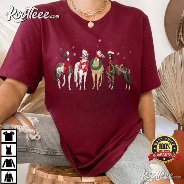 Horse Lover Christmas Horse Cowboy T-Shirt