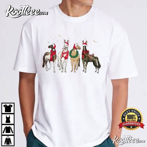 Horse Lover Christmas Horse Cowboy T-Shirt