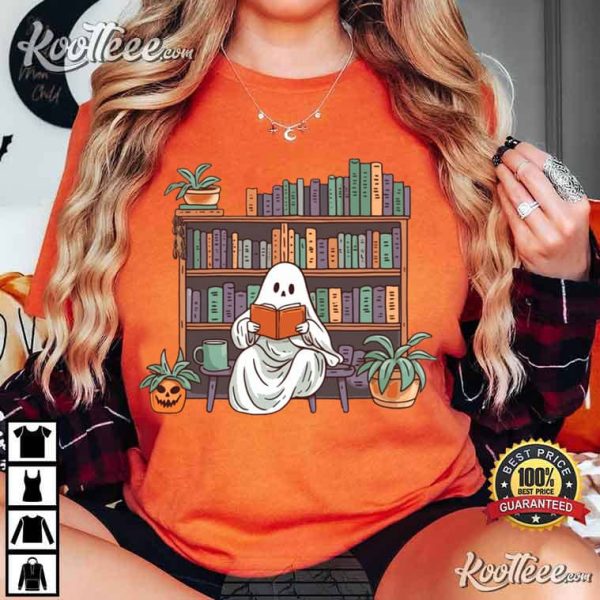 Librarian Halloween Ghost Reading Books T-Shirt