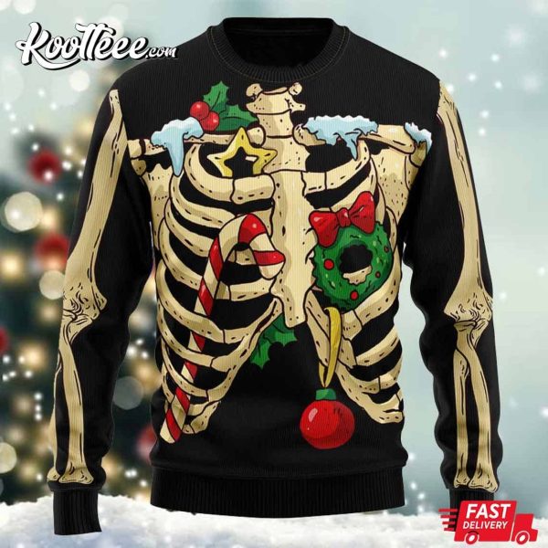 Skeleton Christmas Ugly Sweater