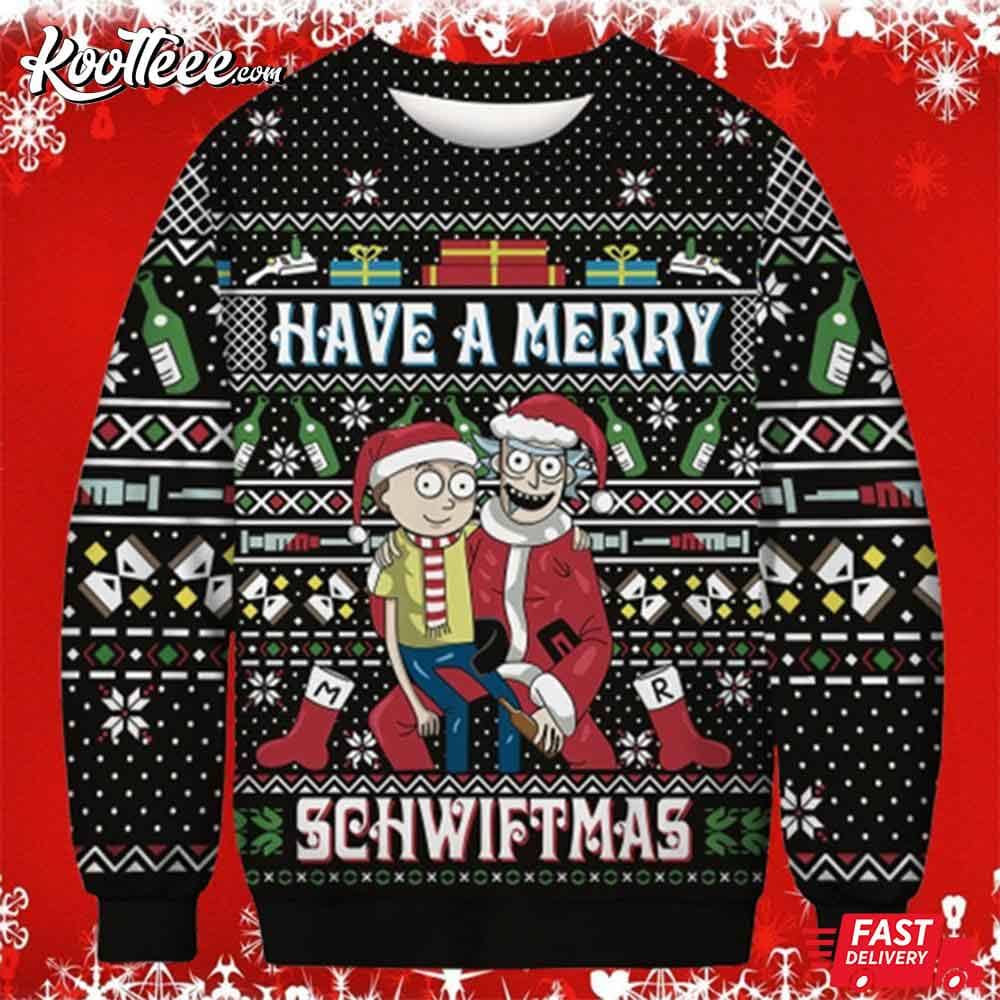 Rick And Morty Merry Schwiftmas Ugly Sweater