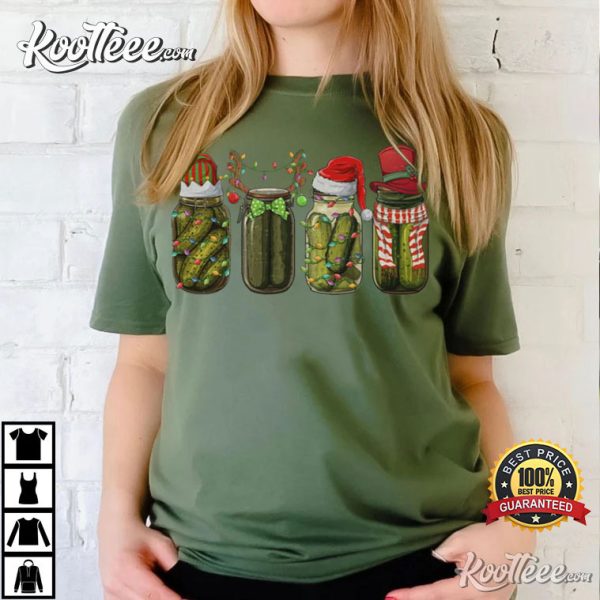 Canned Pickles Christmas Light Canning Season T-Shirt