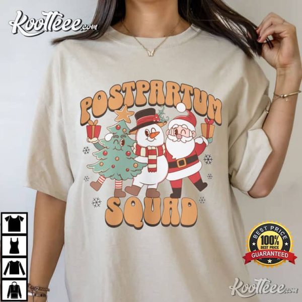 Postpartum Squad Christmas Nurse T-Shirt