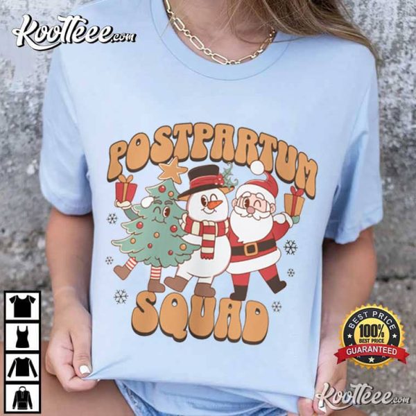 Postpartum Squad Christmas Nurse T-Shirt