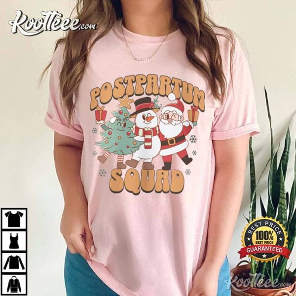 Postpartum Squad Christmas Nurse T-Shirt