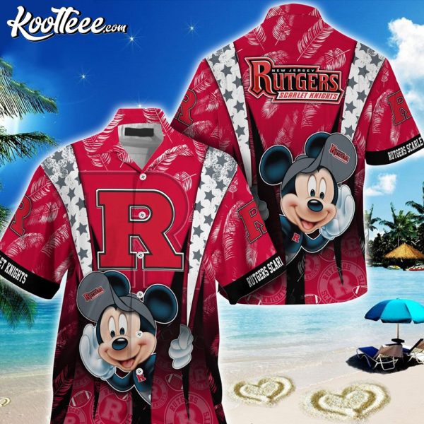 Rutgers Scarlet Knights Mickey Mouse Hawaiian Shirt
