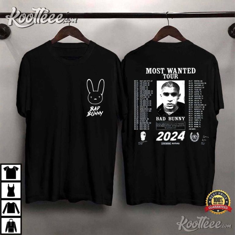 Bad Bunny Most Wanted Tour 2024 T Shirt   Bad Bunny Most Wanted Tour 2024 T Shirt 1 768x768 