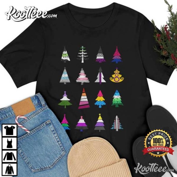 LGBTQIA Christmas Trees Pride Flags T-Shirt