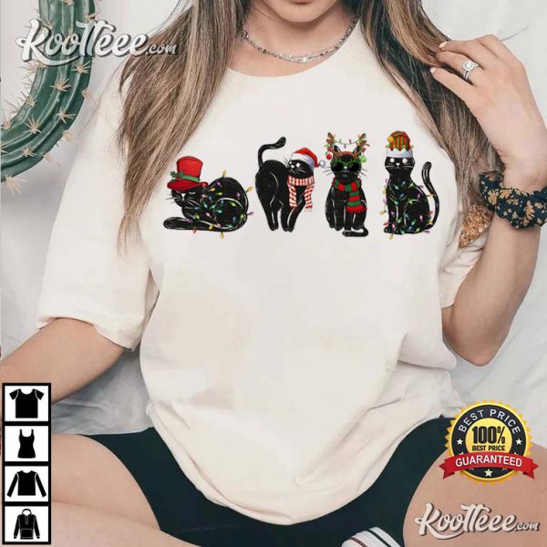 Christmas Black Cat T-Shirt
