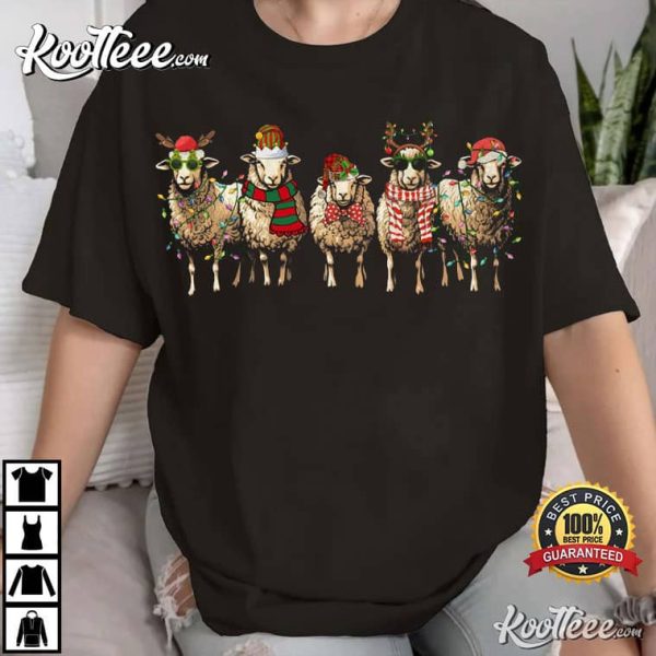 Sheep Lover Christmas Light Gift T-Shirt