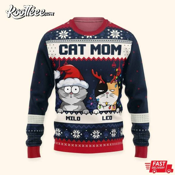 Meowy Catmas Christmas Personalized Cat Ugly Sweater